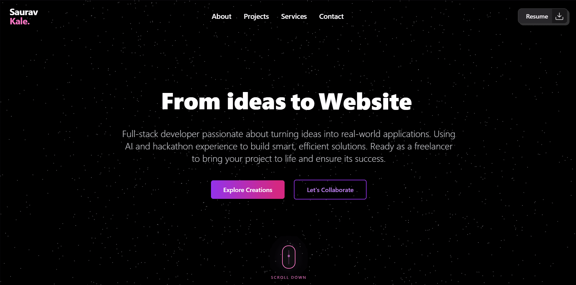 Personal Portfolio Website - www.kalesaurav.me